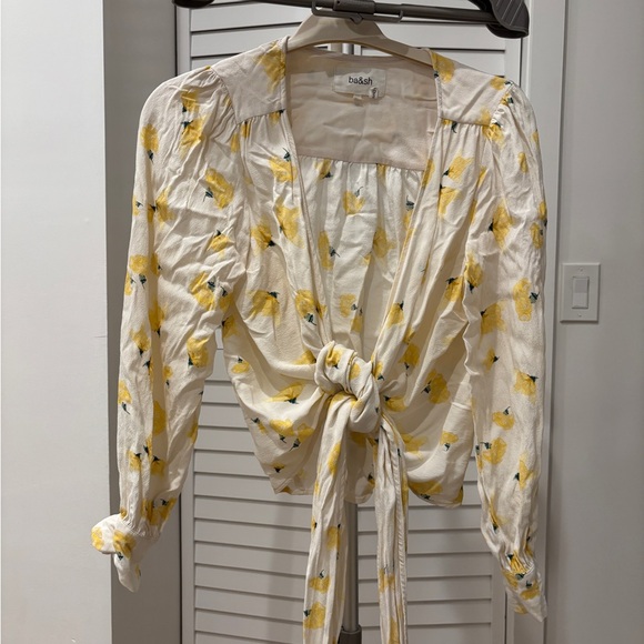 ba&sh Tops - ba&sh Cream and Yellow Floral Blouse